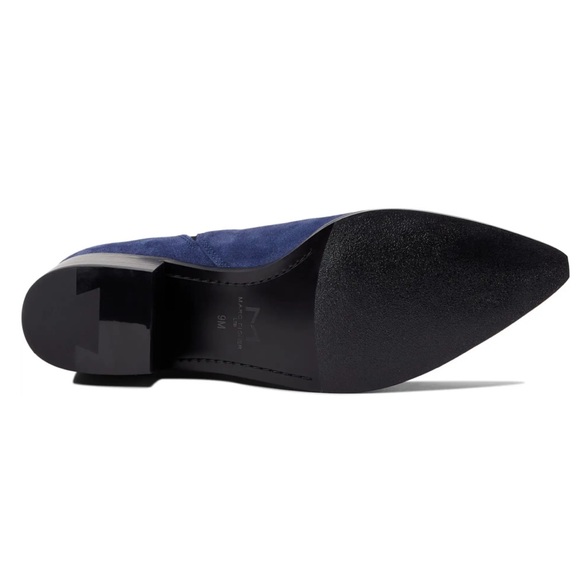 Marc Fisher Yale Pointy Toe Bootie with Metal Detail in Dark Blue Suede — Size 6 - Picture 5 of 13